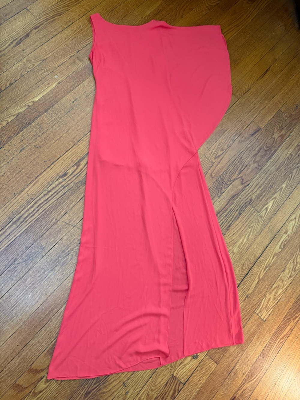 BCBGMaxAzria Coral Red One-Shoulder Dress